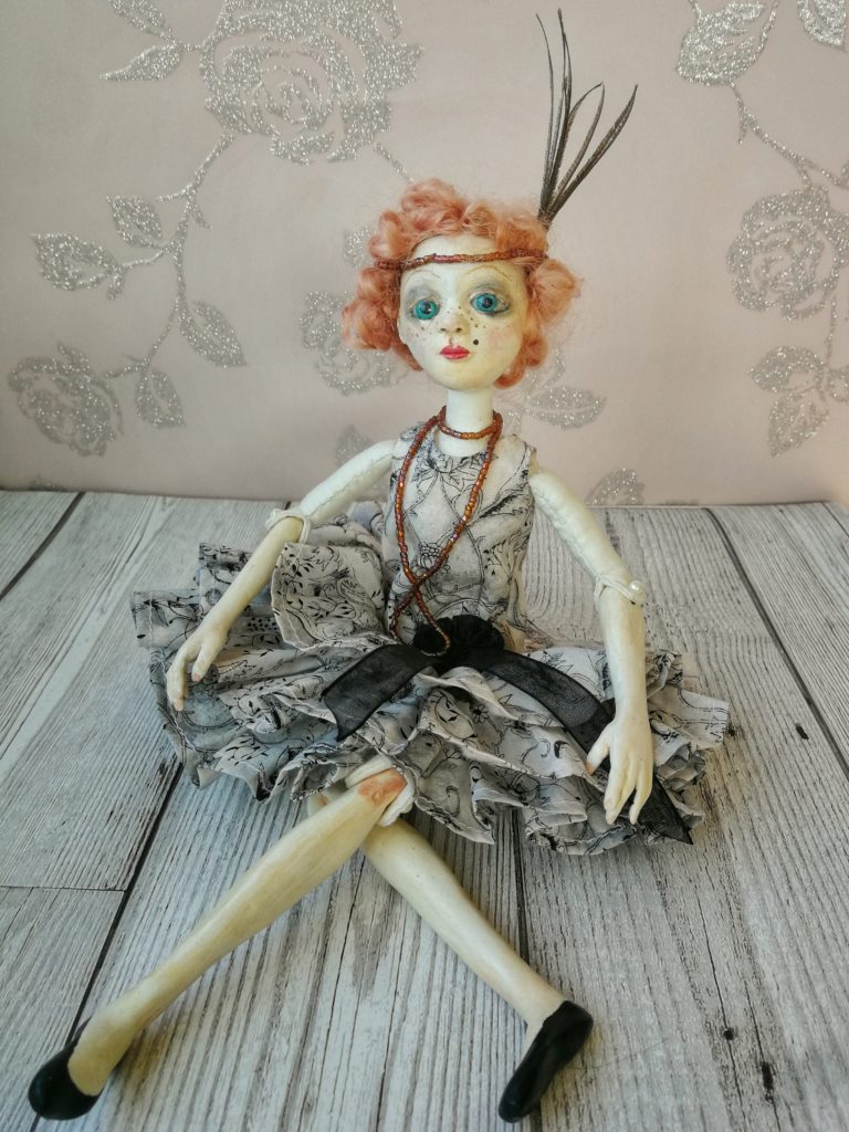 1920's style mixed media art doll