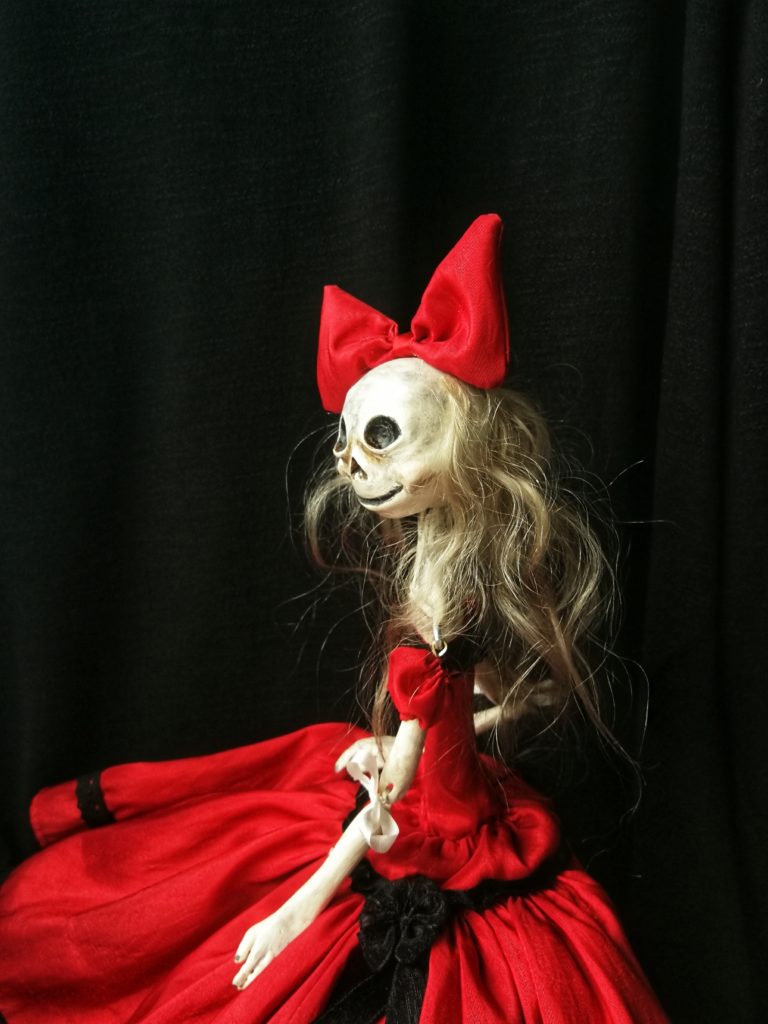 clay ribbon jointed art doll