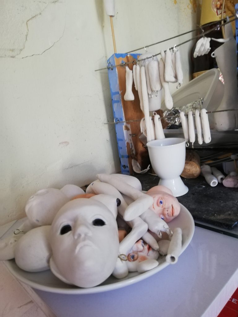 air dry clay body part for art dolls