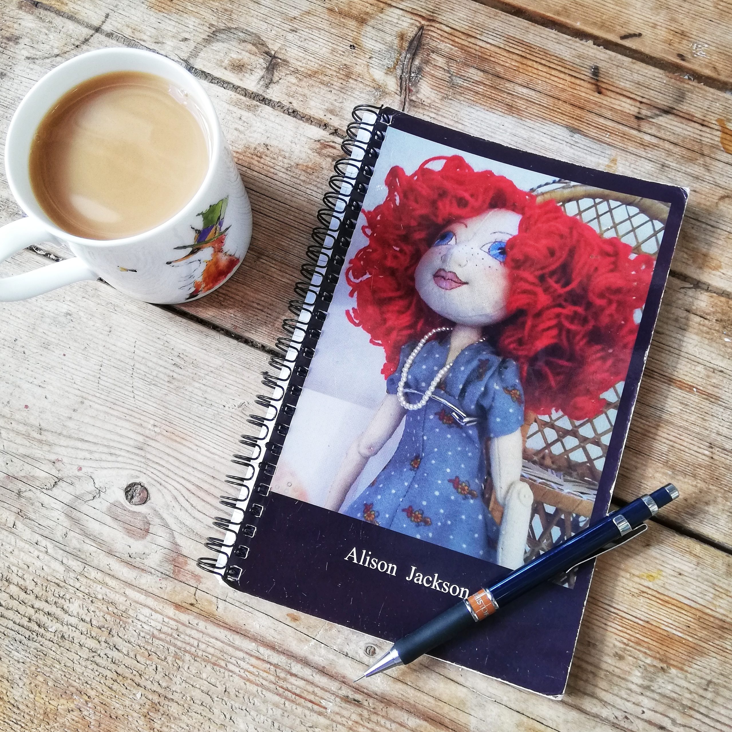 Notebook with Art Doll on cover