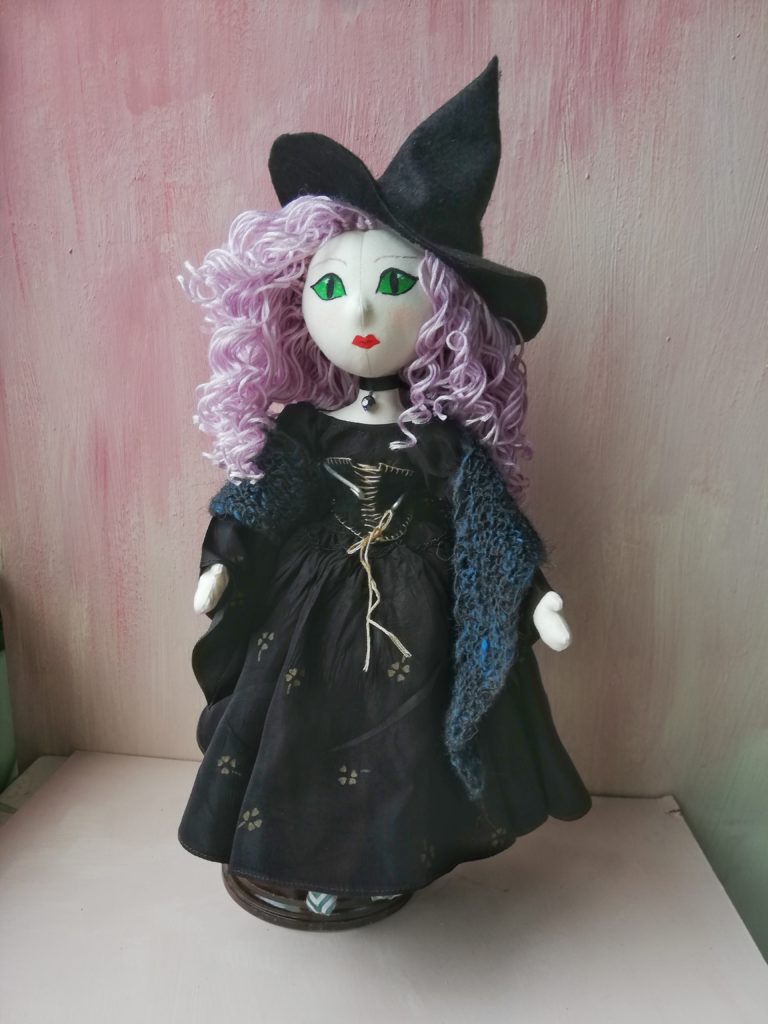 cloth art doll witch