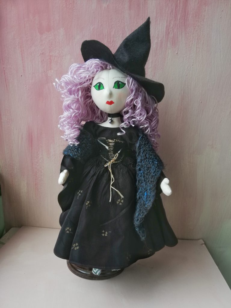 cloth art doll witch 