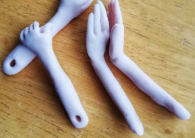 WIP art doll clay hands