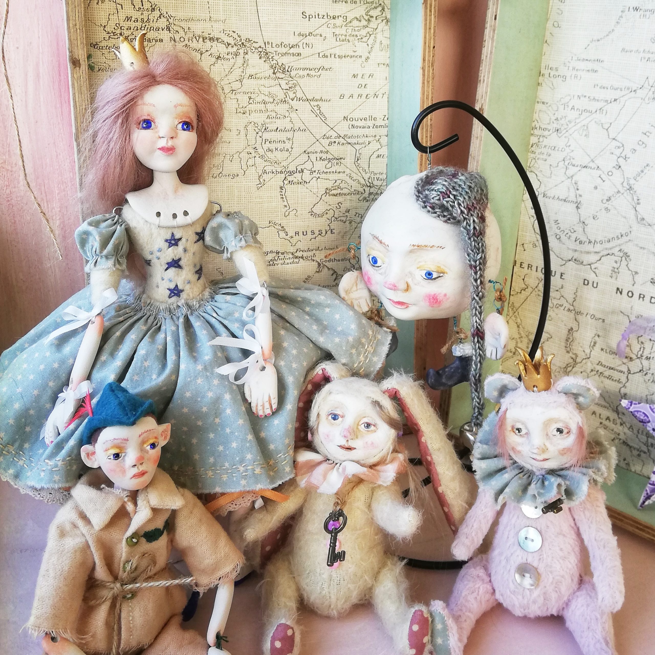 Collection of art dolls