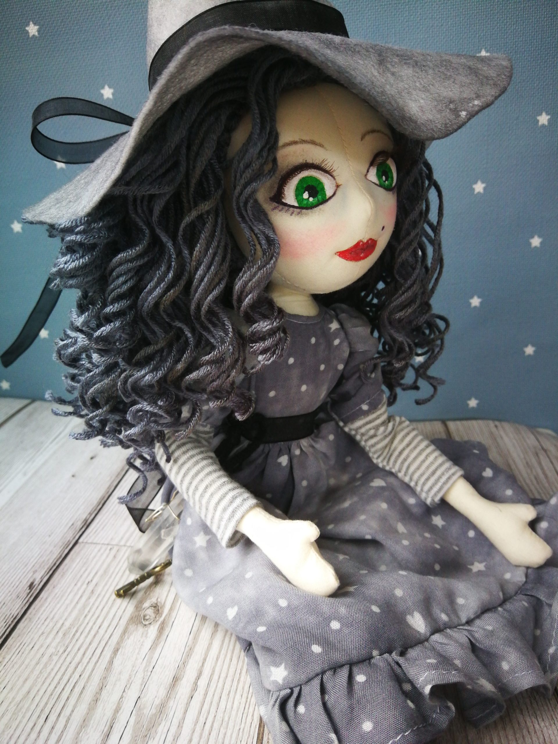 soft sculpted cloth witch doll