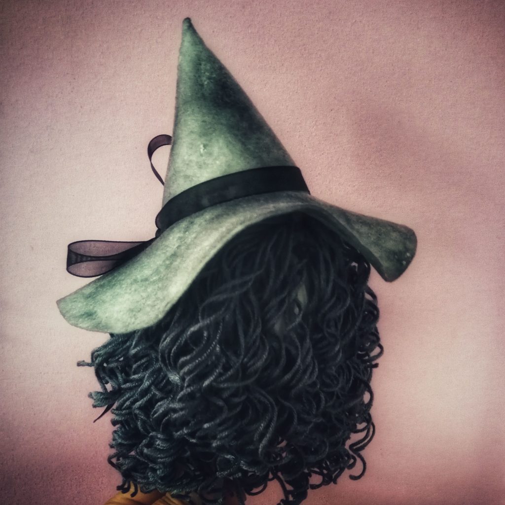 witch's hat and hair