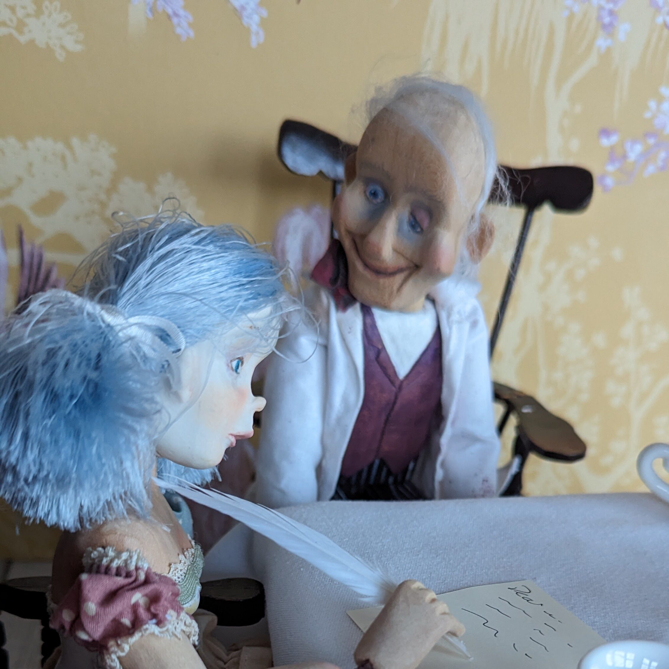 lilibet a wooden art doll writes a letter 